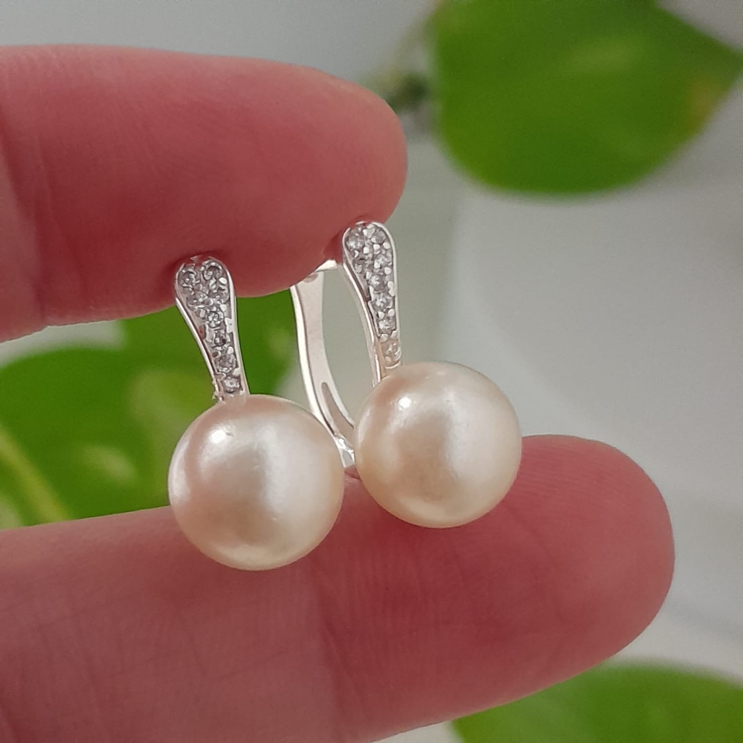 Aros colgante perlas con brillo - Laminados - Image 2