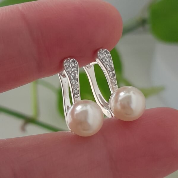 Aros colgante perlas con brillo - Laminados