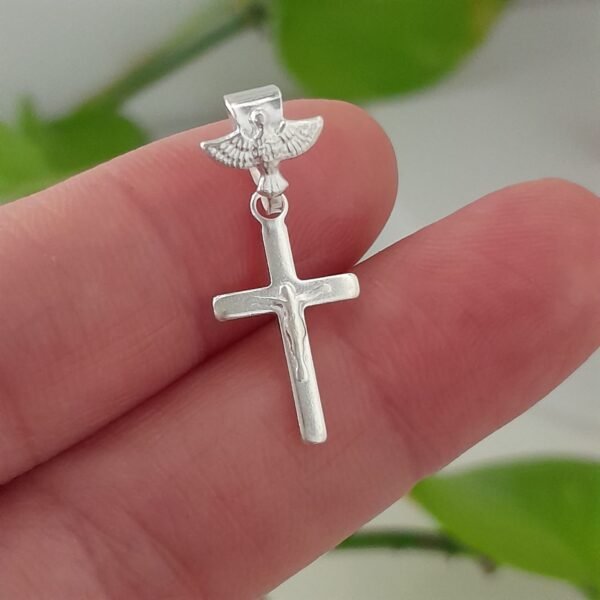 Dije de cruz con Cristo y el Espíritu Santo - Laminados