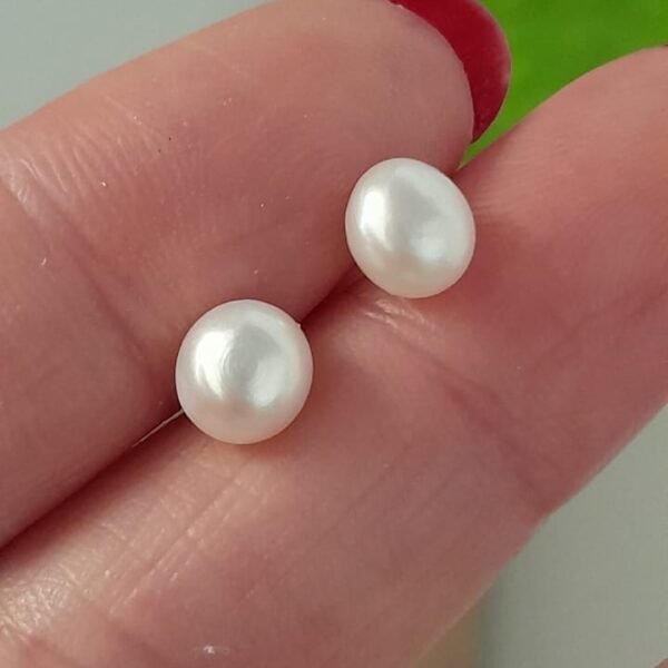 Aros pasante diseño mini perlitas - Plata 925