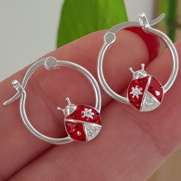 Aros cierre huggies vaquita san antonio - Plata 925