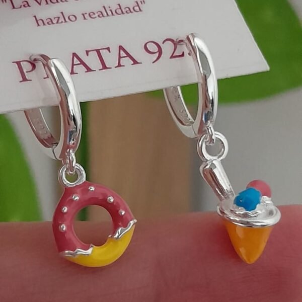 Aros cierre huggies diseño verano - Plata 925