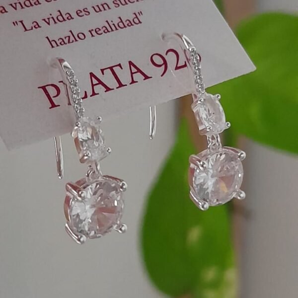 Aros piedra cristal - Plata 925