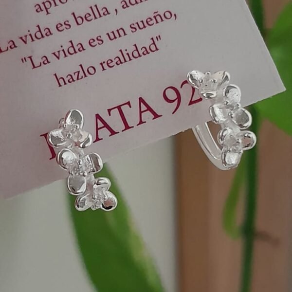 Aros abridores diseño ramo - Plata 925