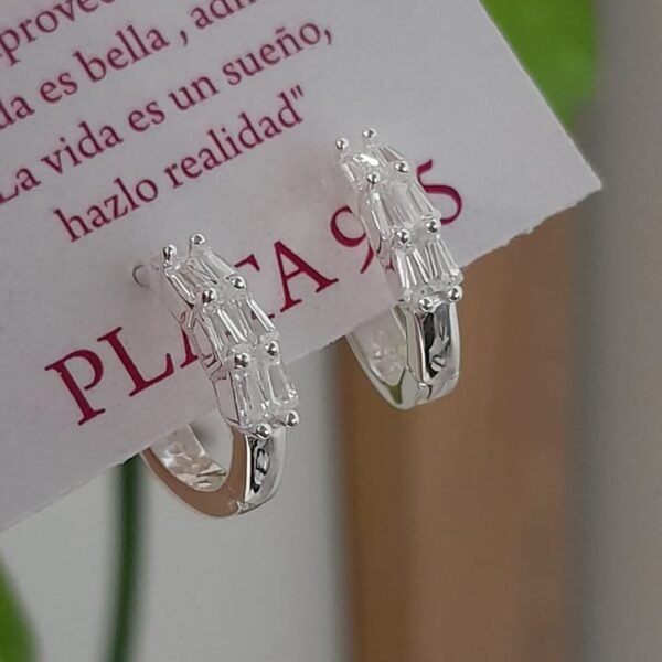 Aros abridores argollas cristales - Plata 925
