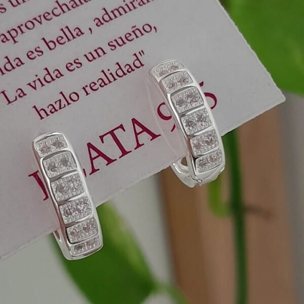 Aros abridores perlas mini cristales - Plata 925