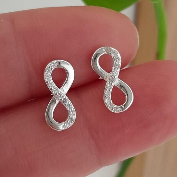 Aros pasante Plata Italiana diseño infinito - Plata 925