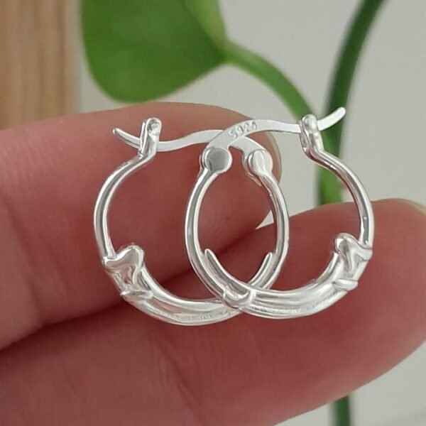 Aros argollas mini cierre italiano - Plata 925