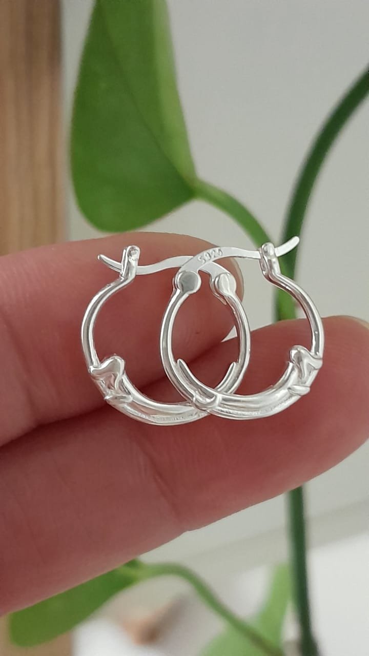 Aros argollas mini cierre italiano - Plata 925