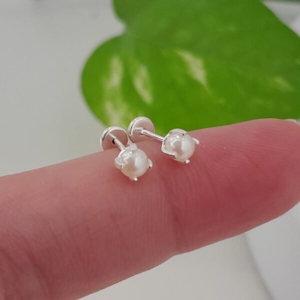 Aros abridores mini perlas - Plata 925