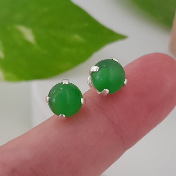 Aros abridores perlas verde - Plata 925