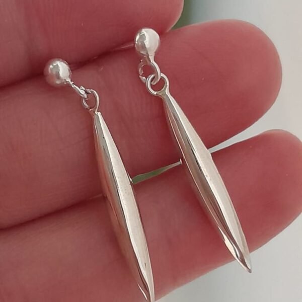 Aros pasantes plata italiana puntiagudos - Plata 925