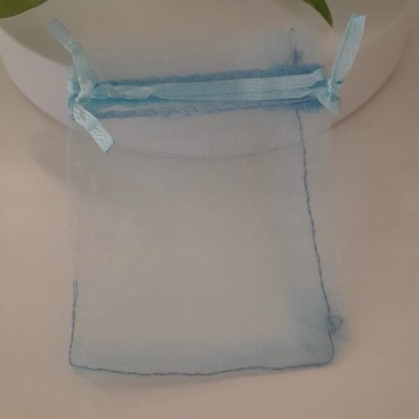 Bolsas de organza celeste 7x 9 cm x 10 unidades