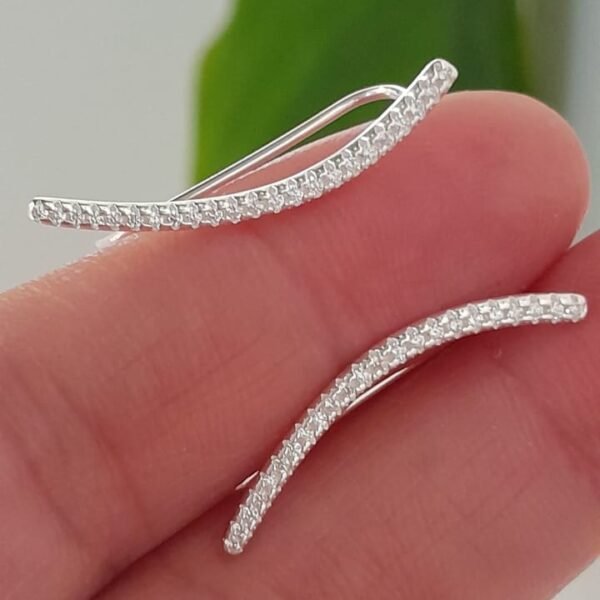 Aros mini brillo lineal de plata italiana - Plata 925