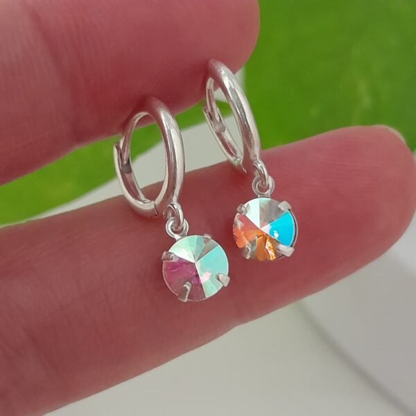 Aros argollas 10mm con cristal swarovsky - Laminados