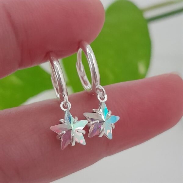 Aros argollas 10mm con cristal estrella swarovsky - Laminados