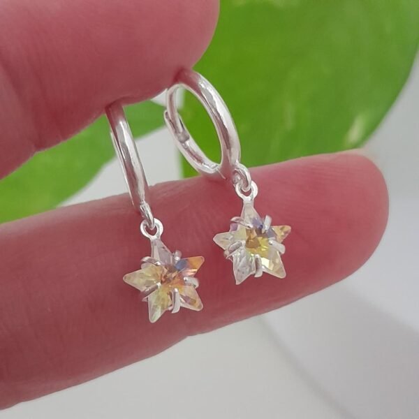 Aros argollas 10mm con cristal estrella swarovsky - Laminados