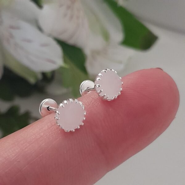 Abridor circular rosa palido engarzado