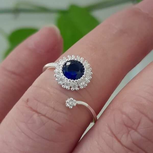 Círculo azul ajustable-anillo italiano