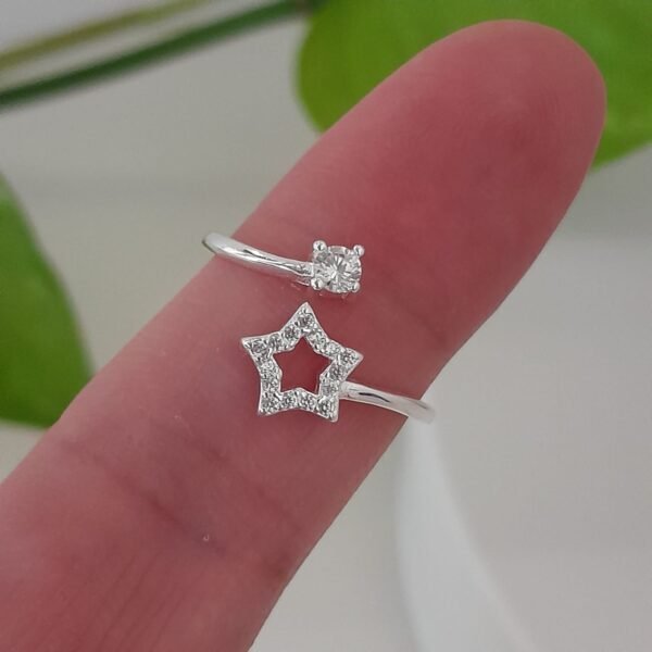 Estrella brillo ajustable-anillo italiano