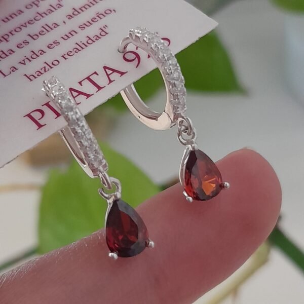 Huggies gota colgante roja-argolla italiana