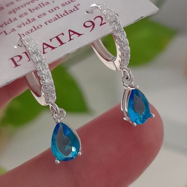 Huggies gota colgante celeste-argolla italiana