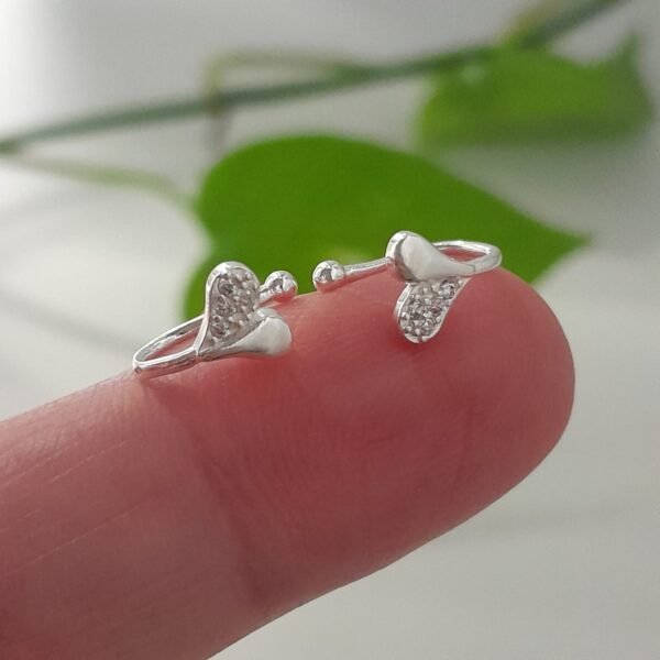 Cuff y piercing corazón brillo por par-aro laminado