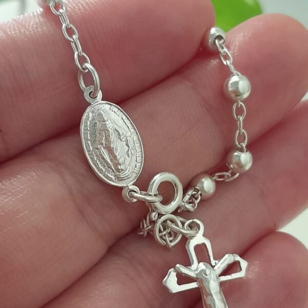 Denario con cruz lisa recta-pulsera italiana