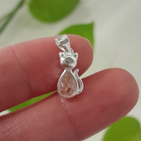 Gato brillo rosa-dije italiano