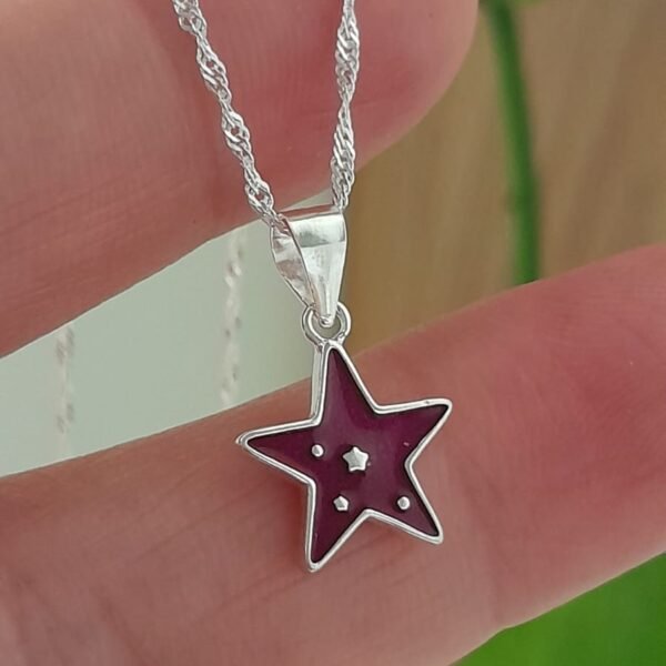 Estrella esmaltada morada-conjunto italiano