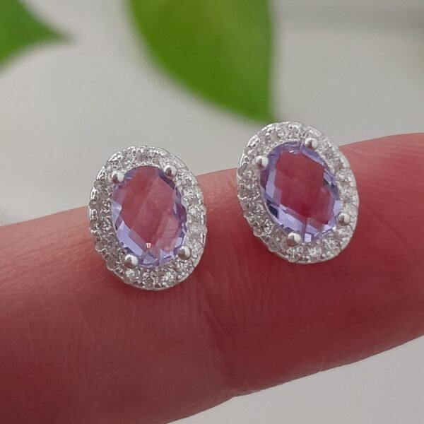 Ovalo brillo lila-pasante italiano