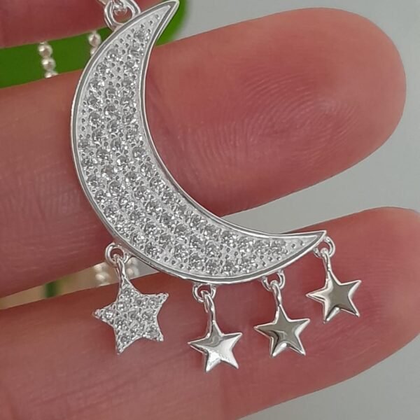 Luna con estrellas colgantes-dije italiano