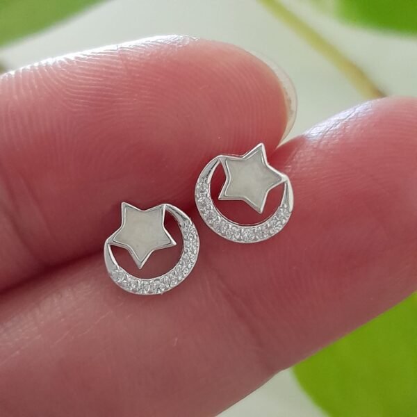 Luna y estrella nácar-pasante italiano