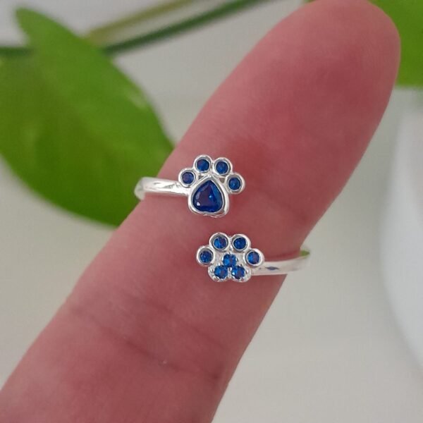 Pata de perro azul ajustable-anillo italiano