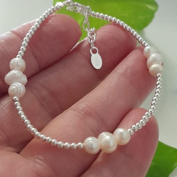 Pulsera italiana de plata y perlas