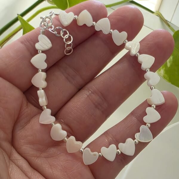 Corazones nácar-pulsera italiana