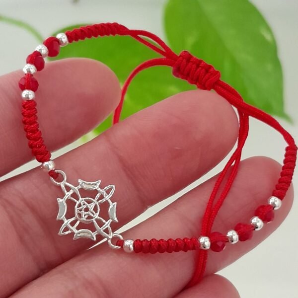 Hilo chino rojo y nudo de bruja liso-pulsera italiana