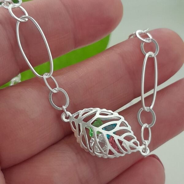 Pulsera laminada hoja con brillo