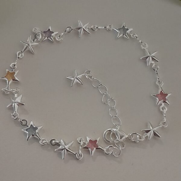 Pulsera laminada estrellas lisas y cubic colores