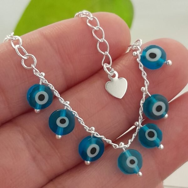 Pulsera laminada dijes ojo turco