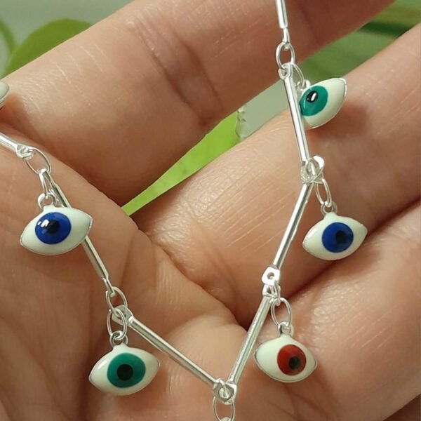 Cadena chocker tubitos y ojo turco de colores