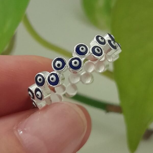 Anillo italiano ojitos azul