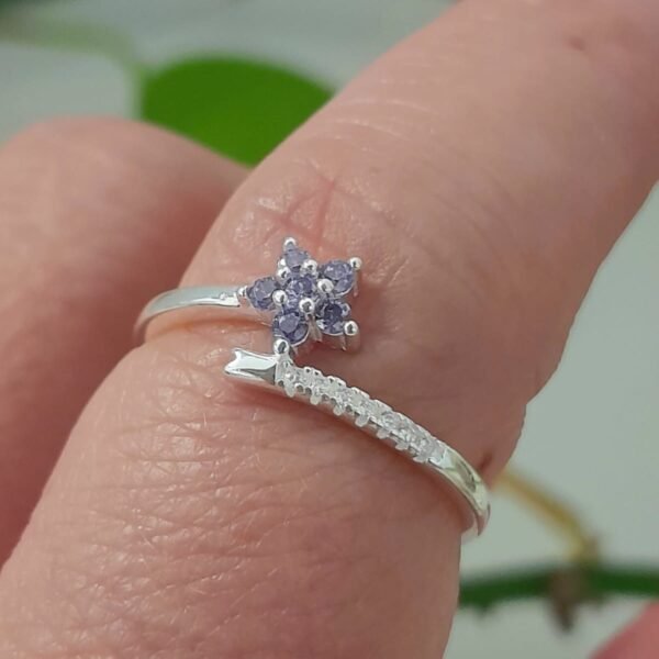 Anillo italiano flor morada