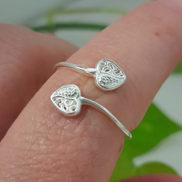 Anillo italiano ajustable hojas lisas