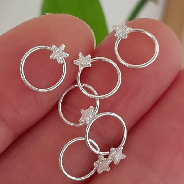 Piercing / Helix argollita con cubic estrella precio por unidad