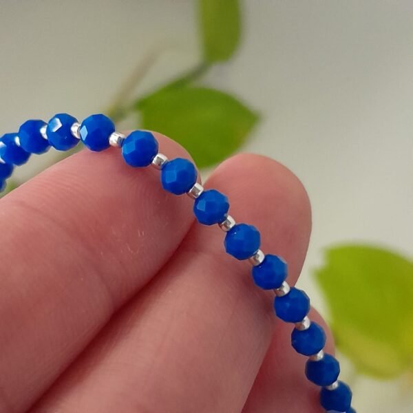 Pulsera italiana cristal de roca azul francia