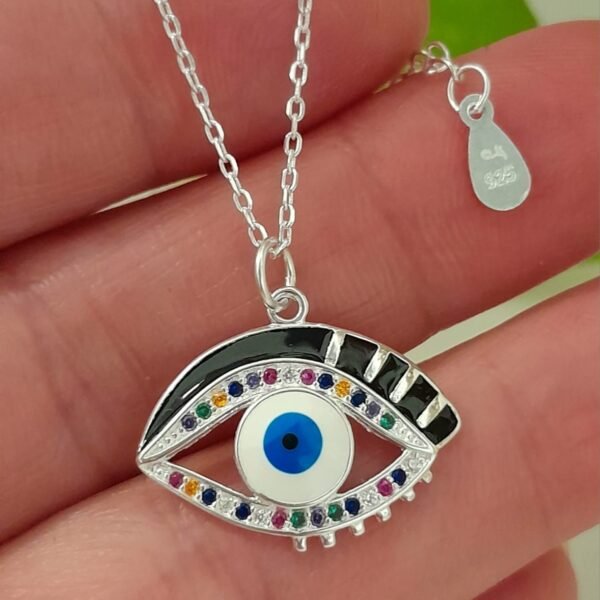 Conjunto italiano ojo con esmalte y cubic