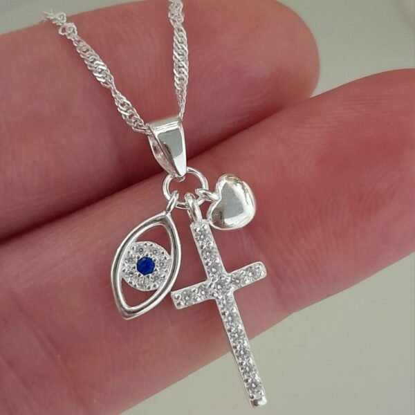 Conjunto italiano ojo turco,cruz y corazon