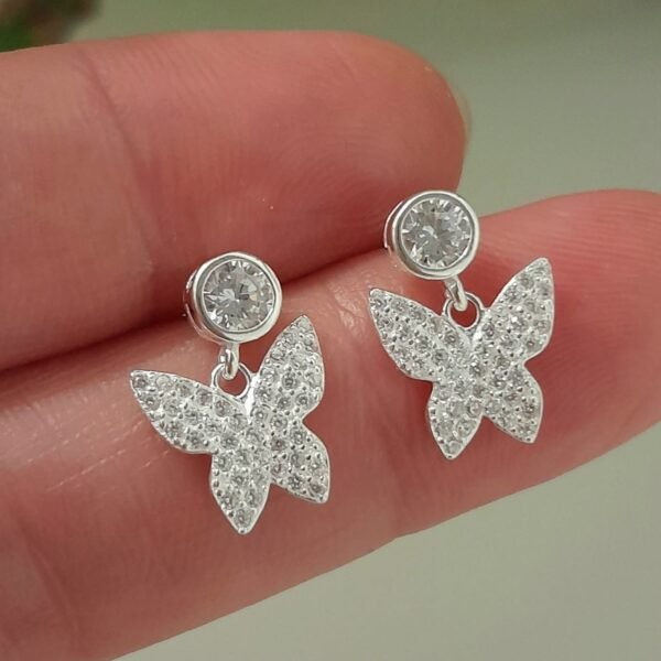Aro italiano pasante mariposa cubic colgante