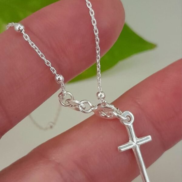 Pulsera denario italiana cruz lisa fina